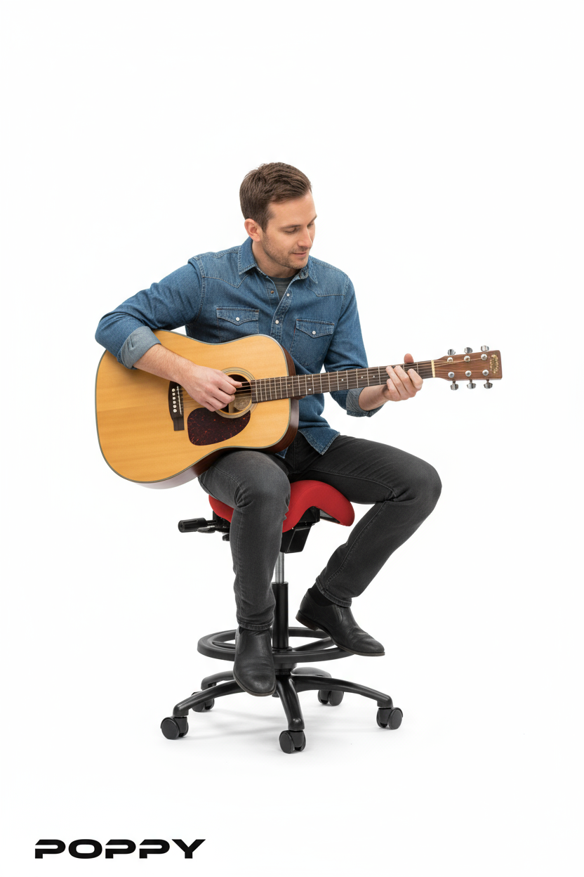 ErgoLab Performer Stealth Studio Stool with Backrest - Platinum-Level Office Chairs