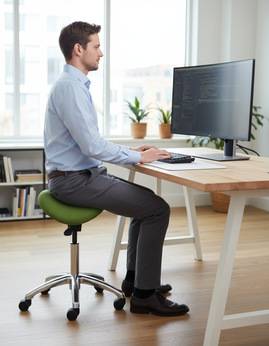 ErgoLab Advanced Ergonomic Saddle Stool for Office - Platinum-Level Office Chairs