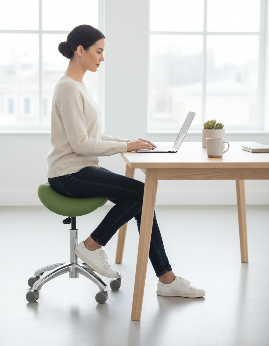 ErgoLab Advanced Ergonomic Saddle Stool for Office - Platinum-Level Office Chairs