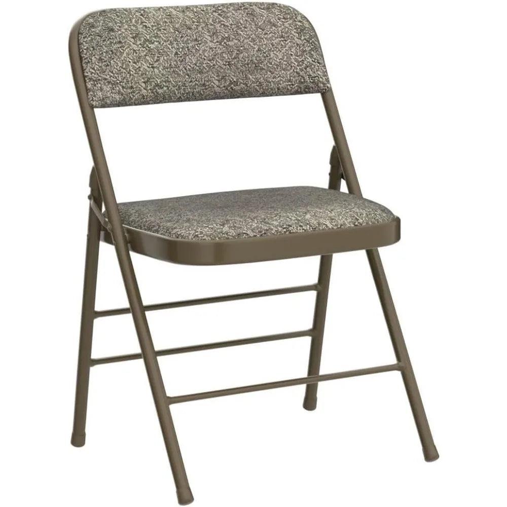 Pack of 2 Fabric Vinyl Steel Frame Foam Padded Folding Chairs Gray - Platinum-Level Office Chairs