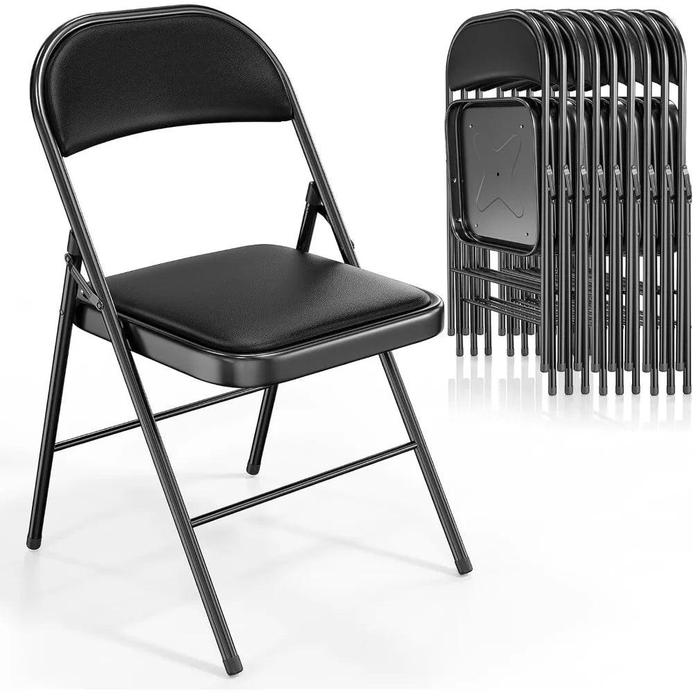 Folding Chairs with Padded Seats, Metal Frame, 350 lbs Capacity - Platinum-Level Office Chairs