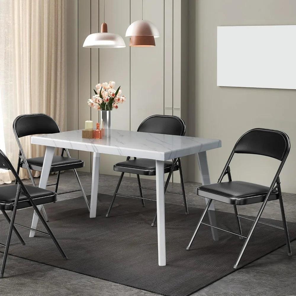 Folding Chairs with Padded Seats, Metal Frame, 350 lbs Capacity - Platinum-Level Office Chairs