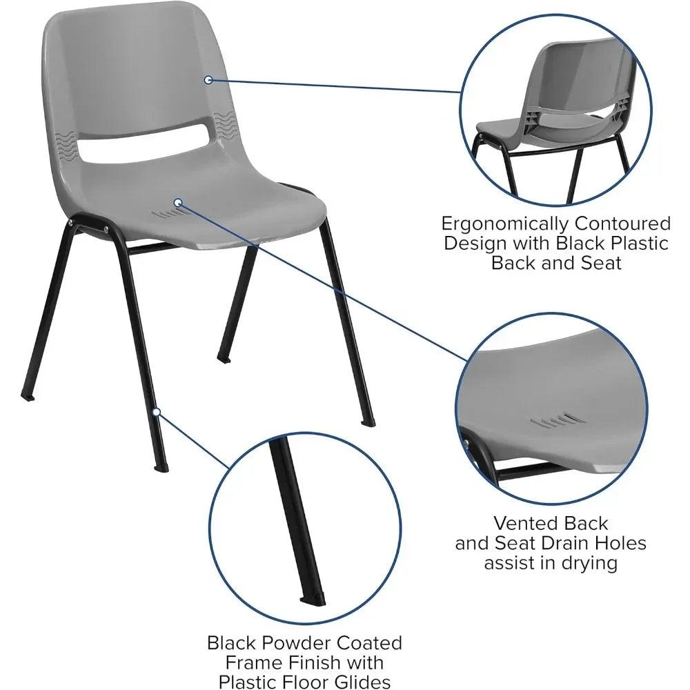 Ergonomic Shell Student Stack Chair - Versatile Classroom & Office Chair - Platinum-Level Office Chairs