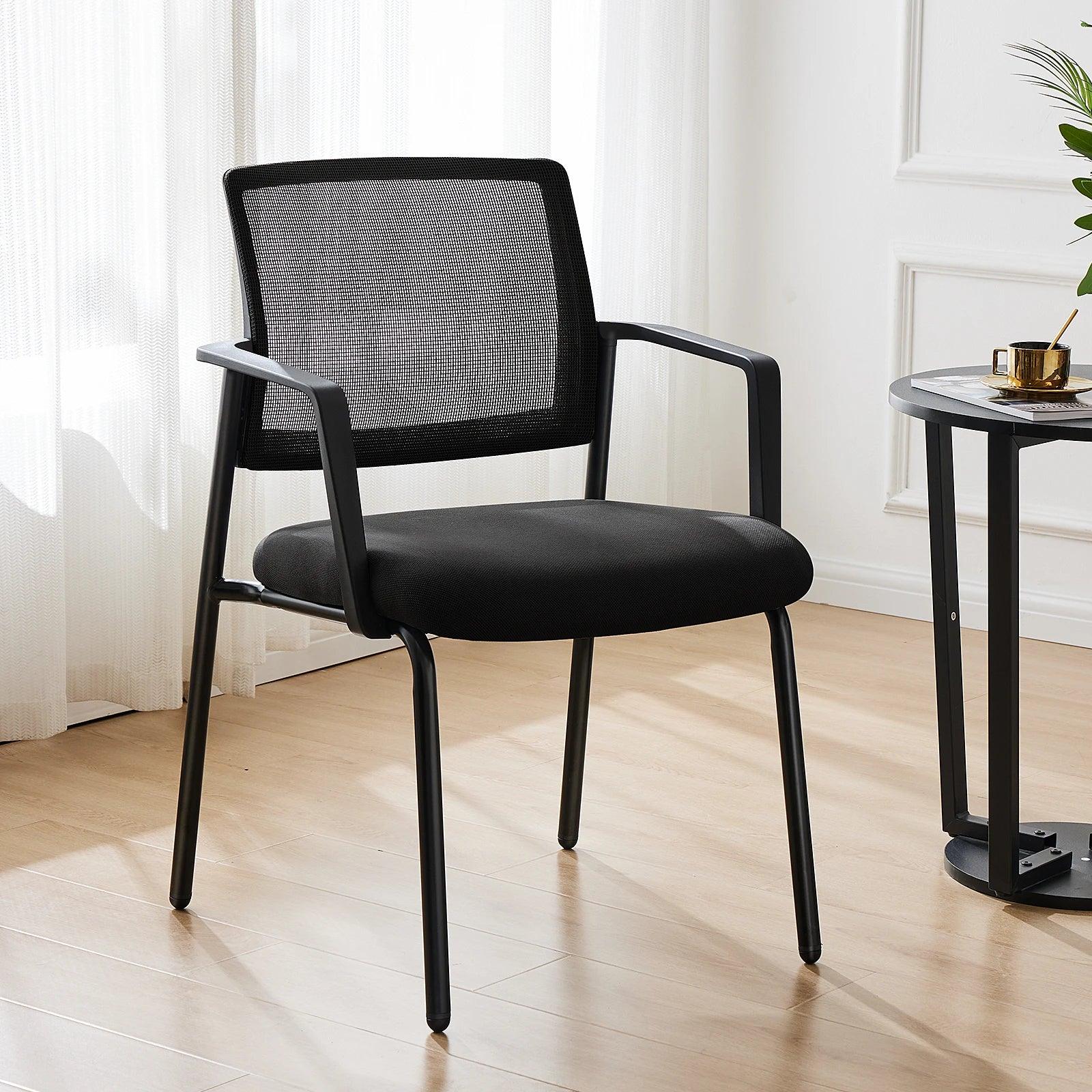 JHK Mesh Back Stacking Arm Chairs 2 Pack For Home And Office - Platinum-Level Office Chairs