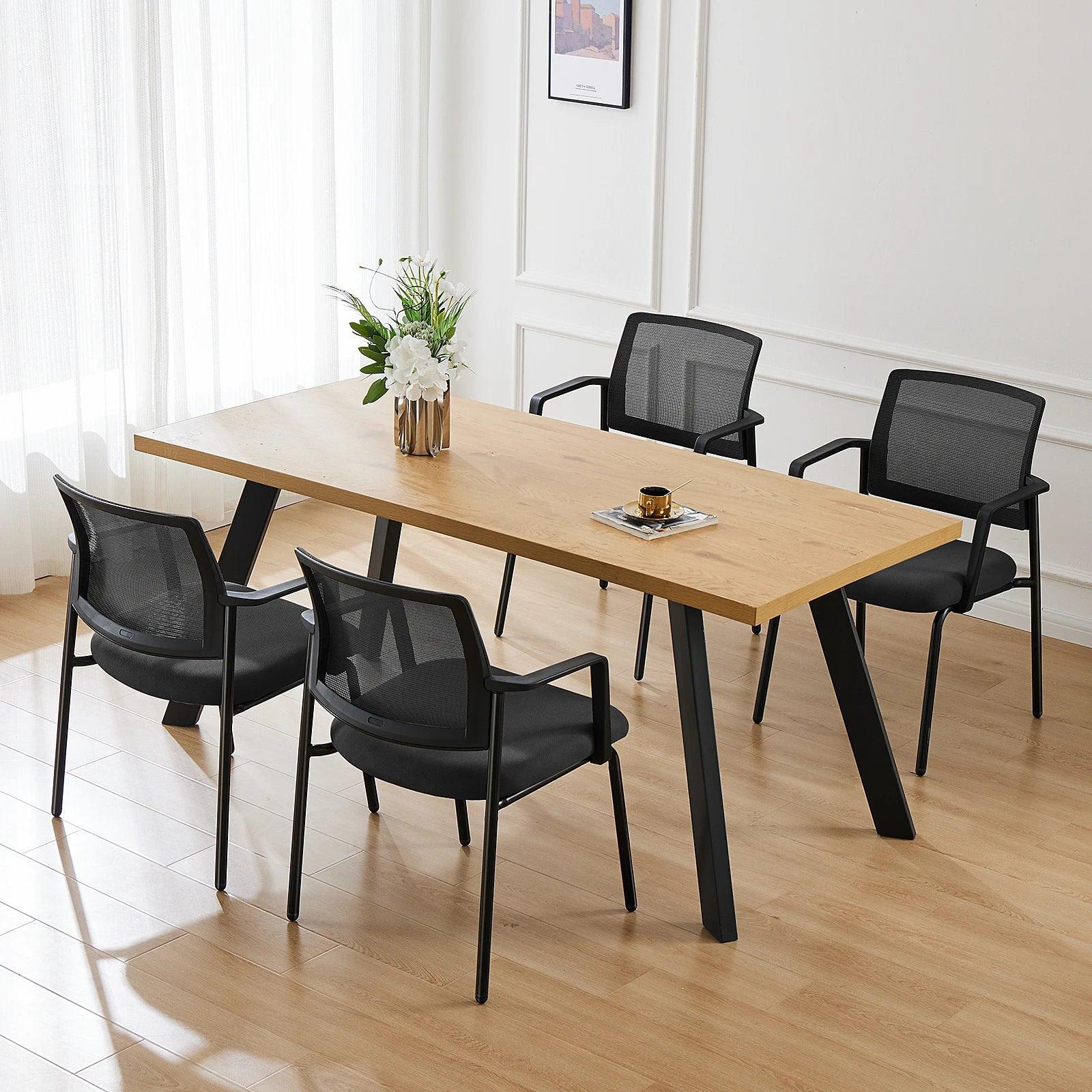 JHK Mesh Back Stacking Arm Chairs 2 Pack For Home And Office - Platinum-Level Office Chairs