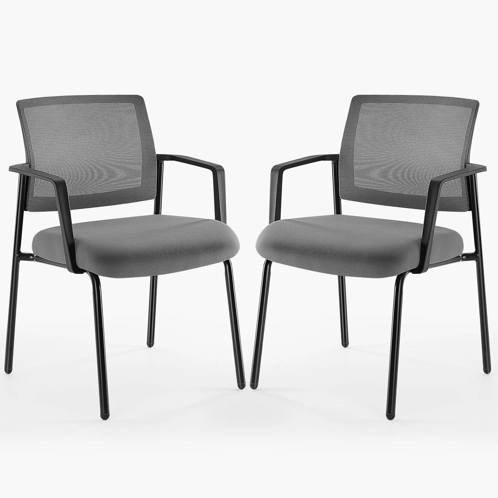 JHK Mesh Back Stacking Arm Chairs 2 Pack For Home And Office - Platinum-Level Office Chairs