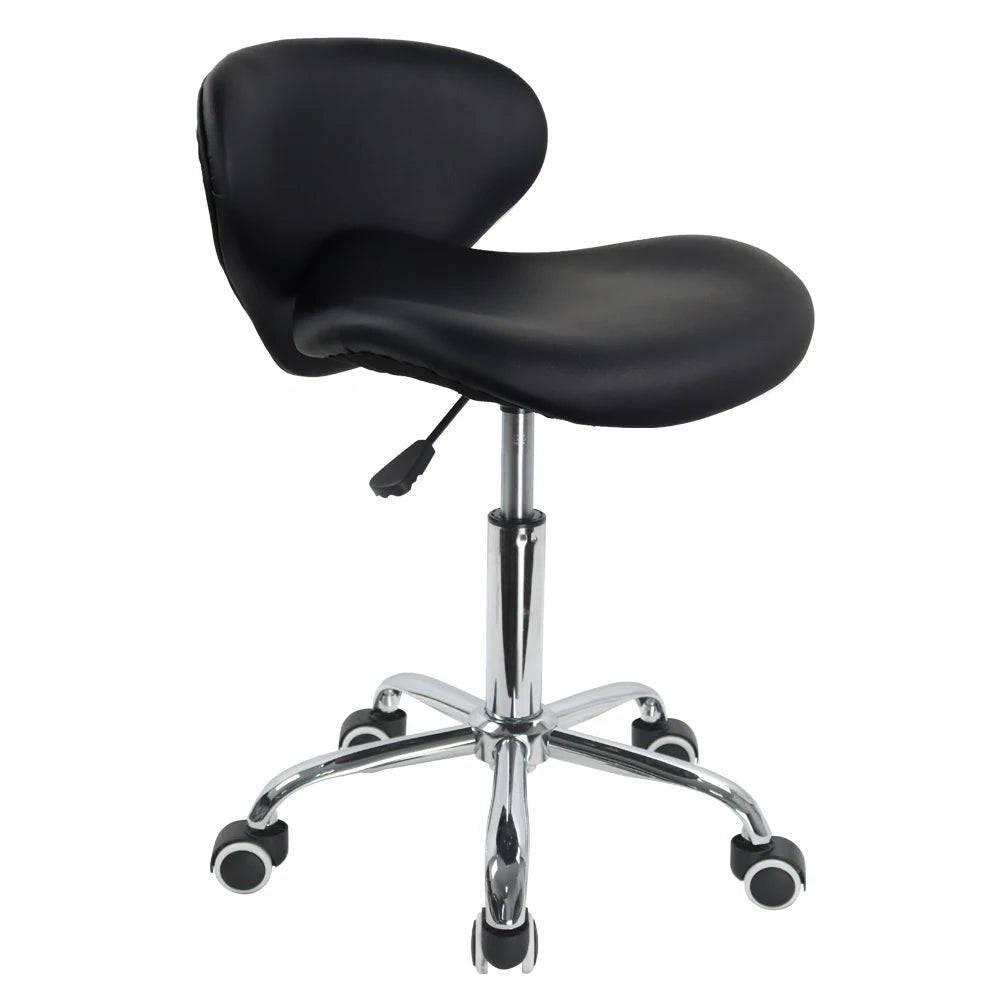 Ergonomic PU Leather Rolling Stool with Adjustable Height and Modern Shell Design for Home and Office Use - Platinum-Level Office Chairs