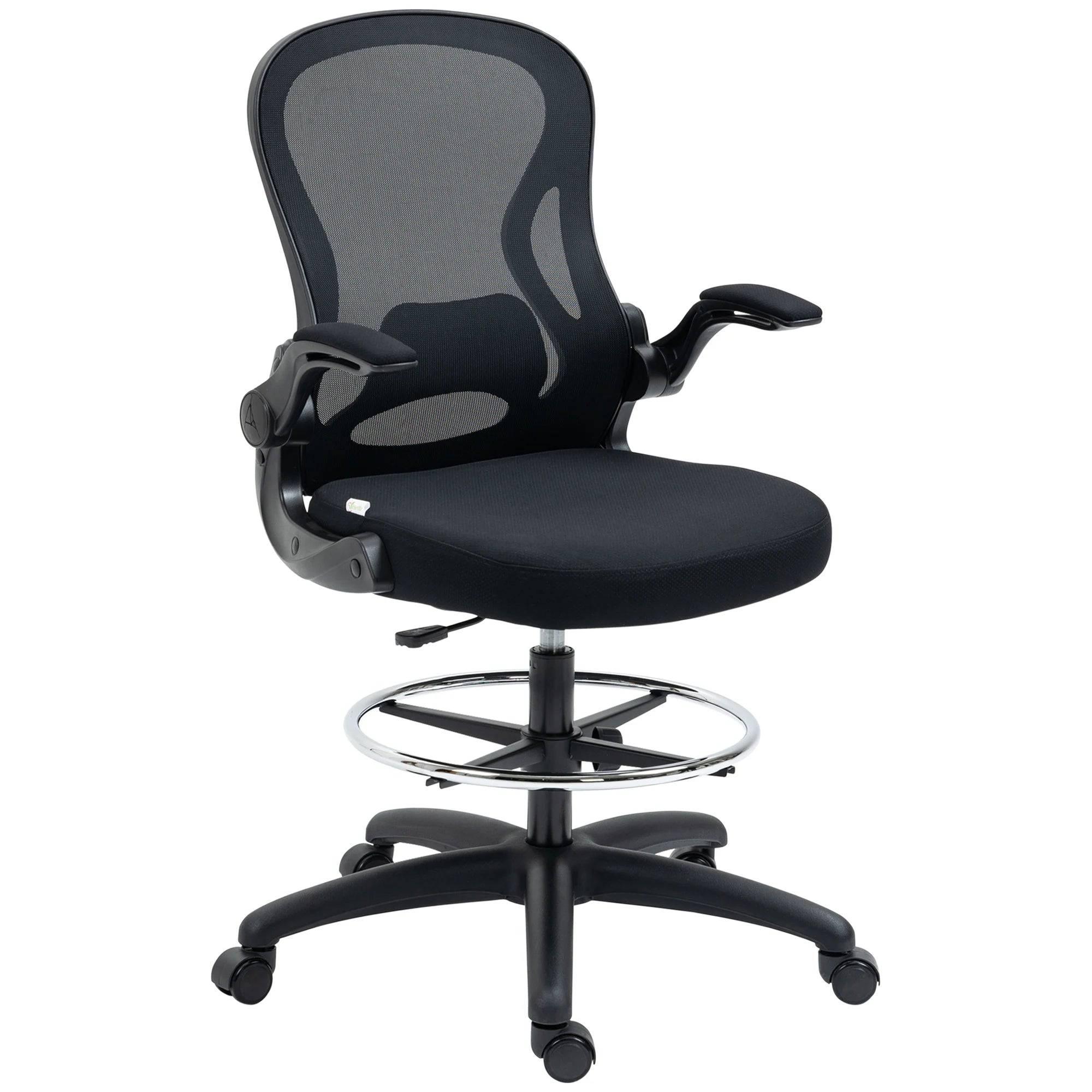 Ergonomic Tall Mesh Drafting Chair with Adjustable Foot Ring for Standing Desks - Platinum-Level Office Chairs