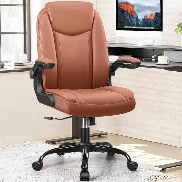 Ergonomic Executive Leather Office Chair with Adjustable Armrests - Platinum-Level Office Chairs