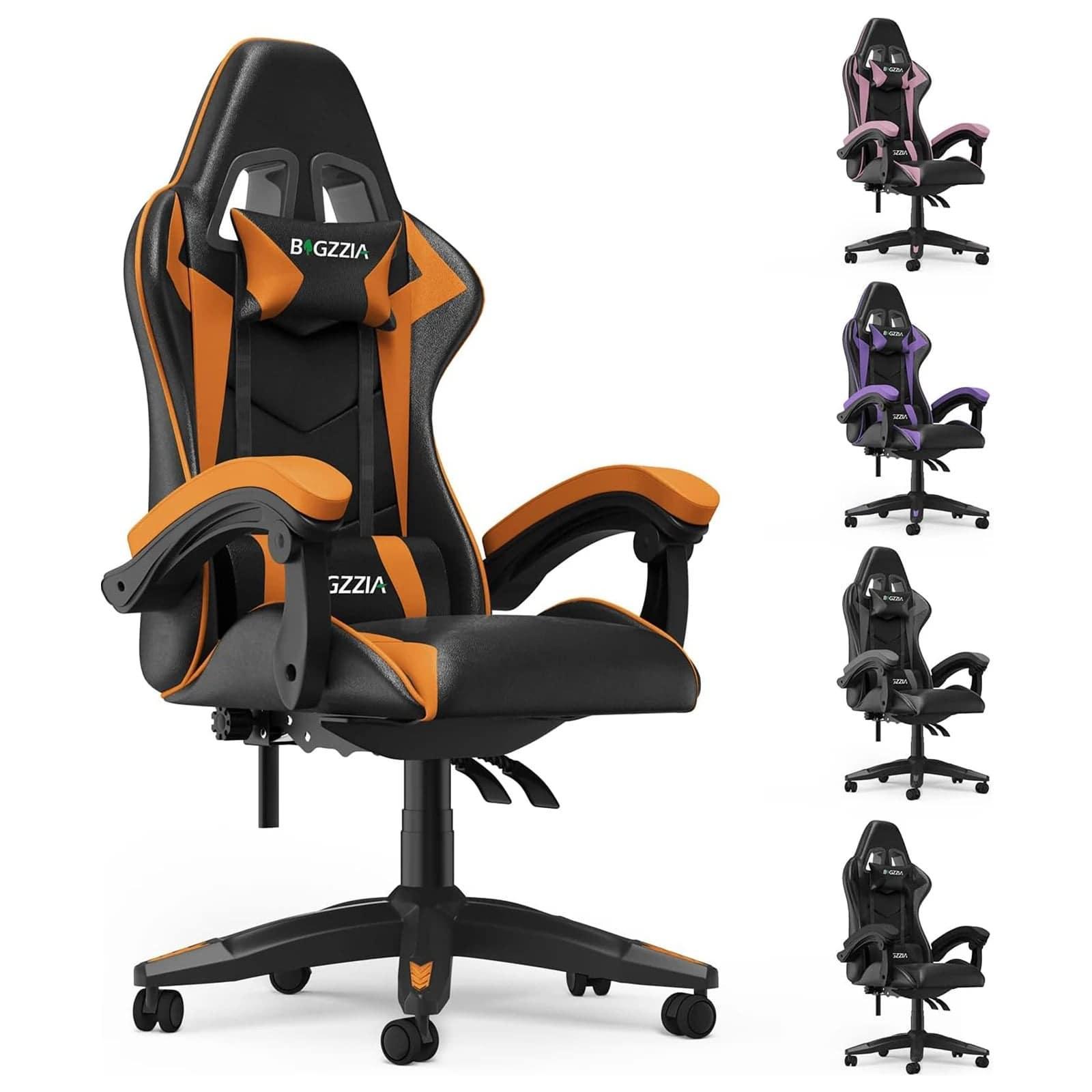 Ergonomic Racing Style Gaming Chair with Adjustable Headrest and Lumbar Support for Ultimate Comfort - Platinum-Level Office Chairs