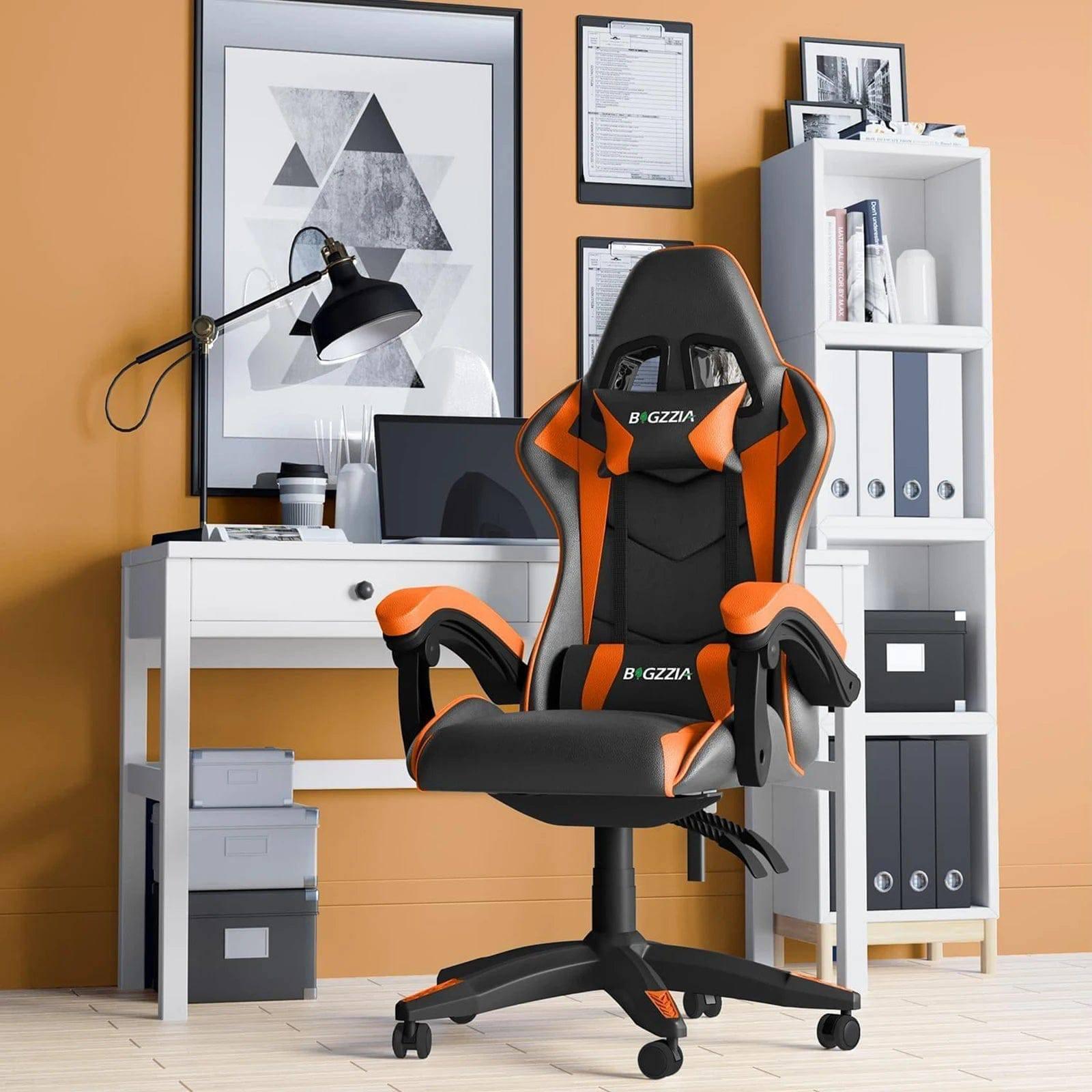 Ergonomic Racing Style Gaming Chair with Adjustable Headrest and Lumbar Support for Ultimate Comfort - Platinum-Level Office Chairs