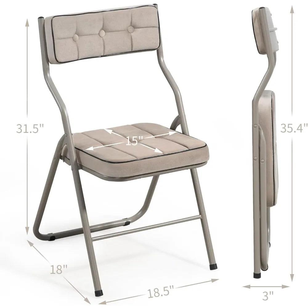 Padded Folding Chairs 4 Pack - Portable Dining Chair with Cushion - Platinum-Level Office Chairs