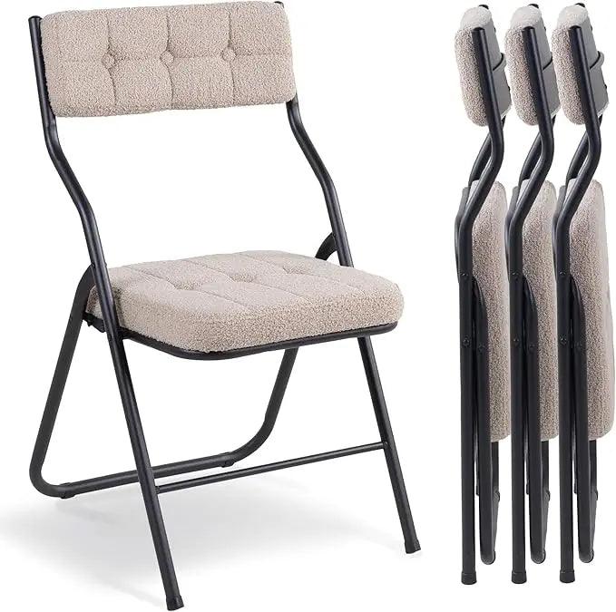 Padded Folding Chairs 4 Pack - Portable Dining Chair with Cushion - Platinum-Level Office Chairs