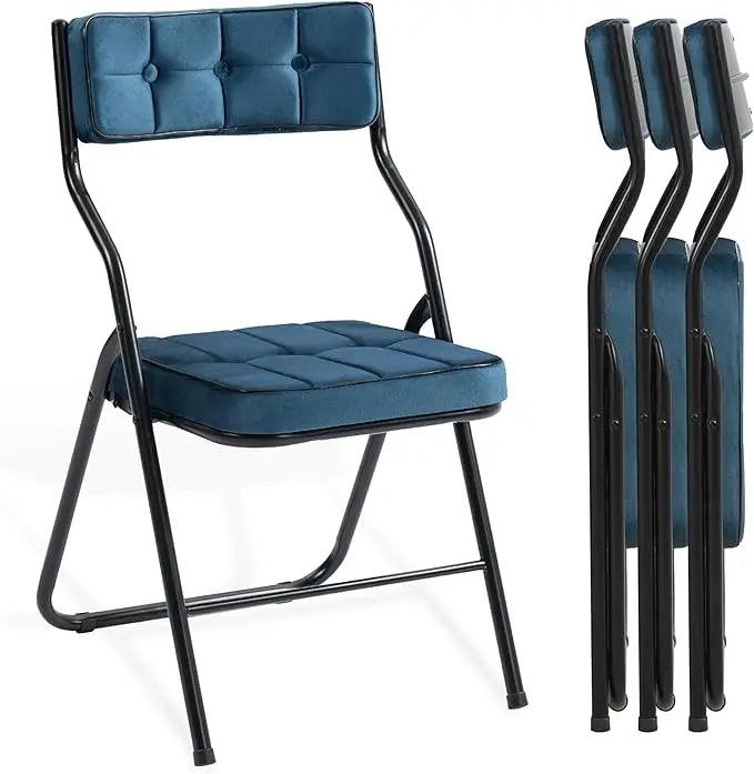 Padded Folding Chairs 4 Pack - Portable Dining Chair with Cushion - Platinum-Level Office Chairs