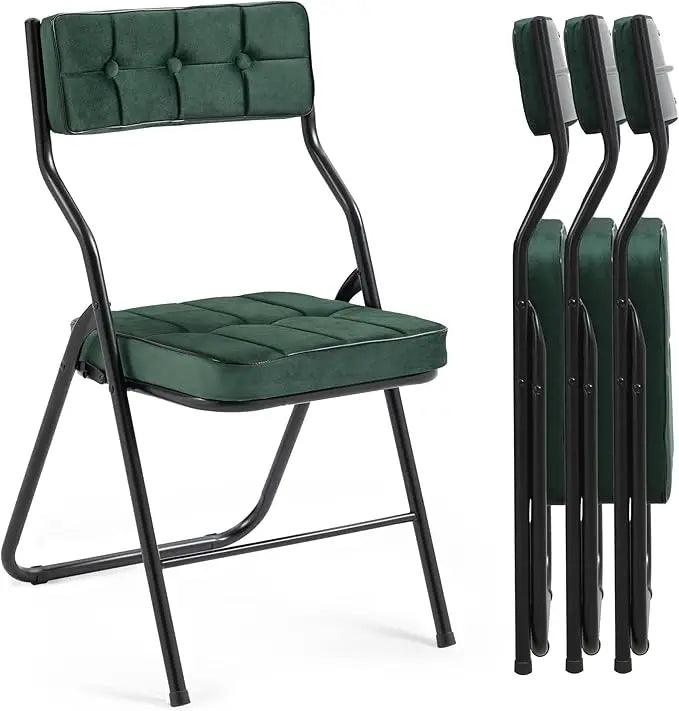 Padded Folding Chairs 4 Pack - Portable Dining Chair with Cushion - Platinum-Level Office Chairs