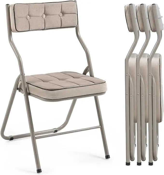 Padded Folding Chairs 4 Pack - Portable Dining Chair with Cushion - Platinum-Level Office Chairs