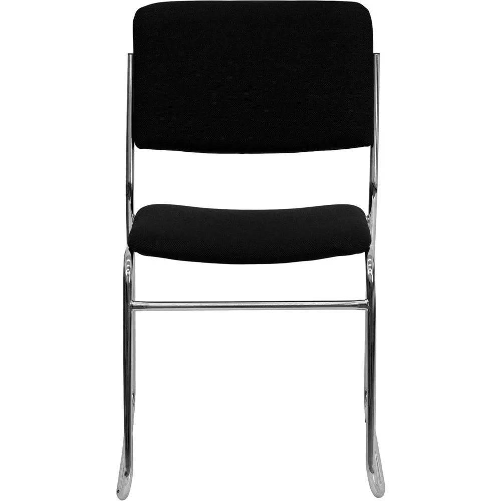 Elegant High-Density Stacking Chairs Set for Offices and Waiting Rooms, Comfortable Padded Lobby Chairs, 5-Piece Black Collection - Platinum-Level Office Chairs