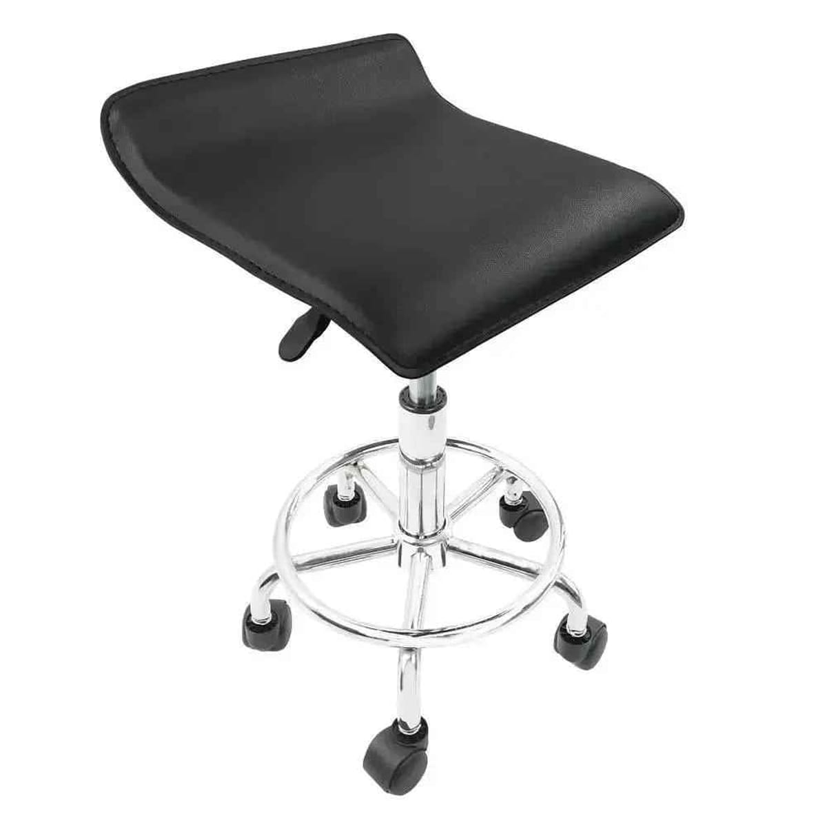 Height Adjustable Rolling Stool With Foot Rest For Salon Spa And - Platinum-Level Office Chairs