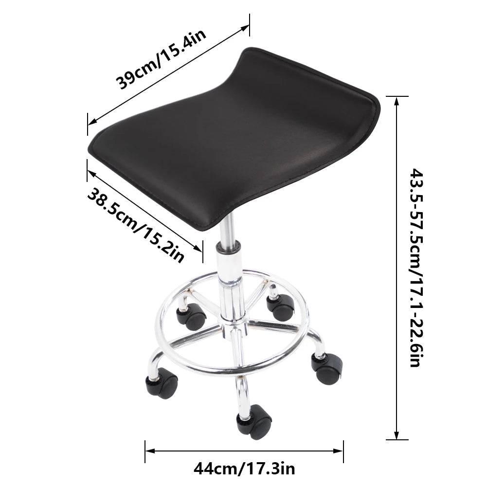 Height-Adjustable Rolling Stool with Foot Rest for Salon, Spa, and Office Use - KKTONER Swivel PU Leather Seat - Platinum-Level Office Chairs