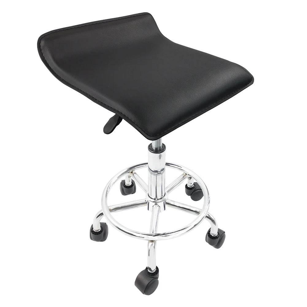 Height-Adjustable Rolling Stool with Foot Rest for Salon, Spa, and Office Use - KKTONER Swivel PU Leather Seat - Platinum-Level Office Chairs
