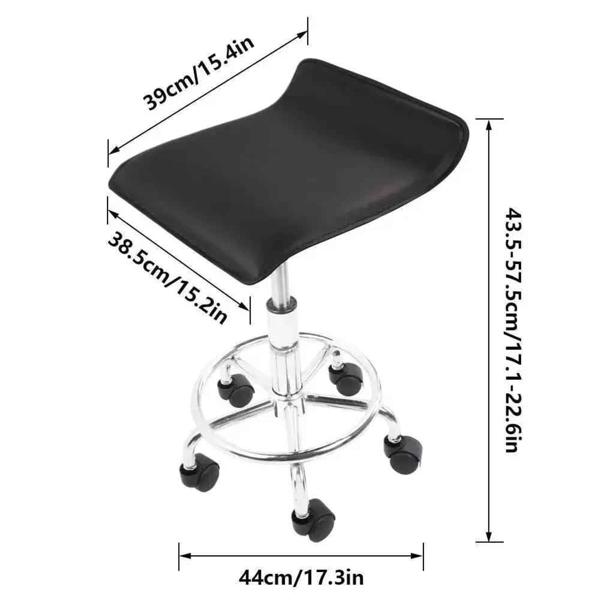 Height Adjustable Rolling Stool With Foot Rest For Salon Spa And - Platinum-Level Office Chairs