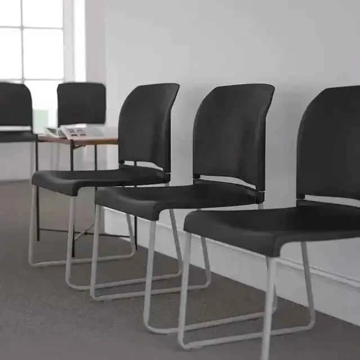 Heavy Duty Contoured Stack Chairs Set Of 5 With Sled Base 880 Lb - Platinum-Level Office Chairs
