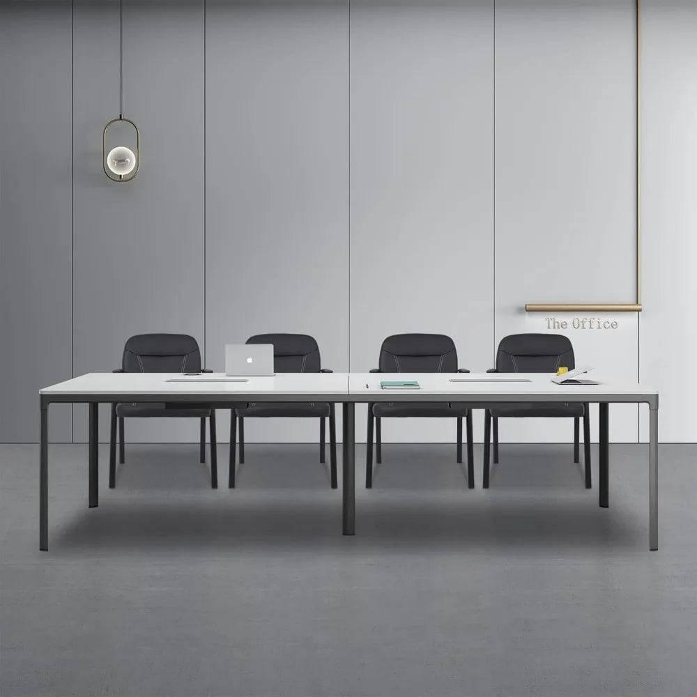 Black Bonded Leather Guest Chairs with Padded Armrests for Office Reception - Set of 4 - Platinum-Level Office Chairs