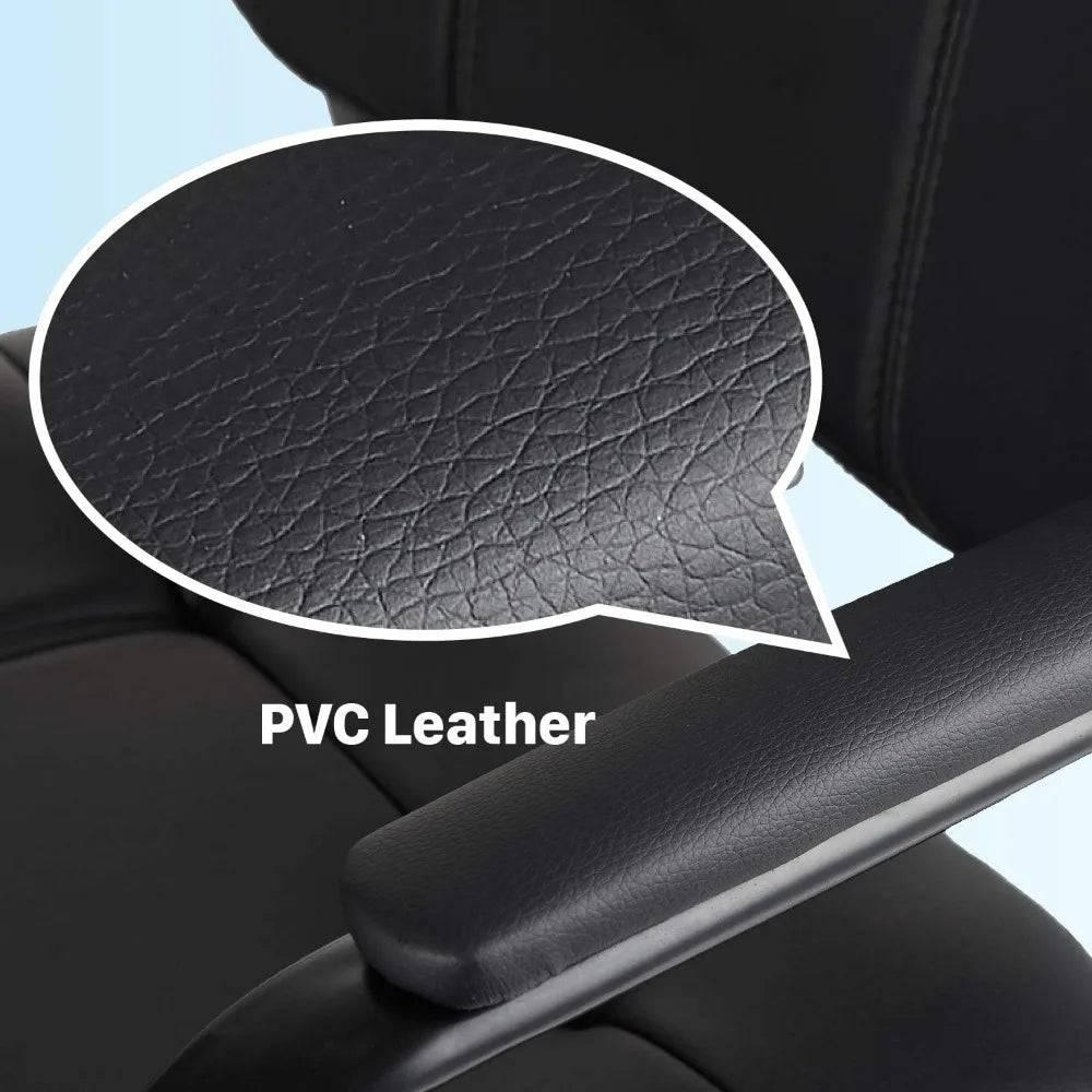 Black Bonded Leather Guest Chairs with Padded Armrests for Office Reception - Set of 4 - Platinum-Level Office Chairs