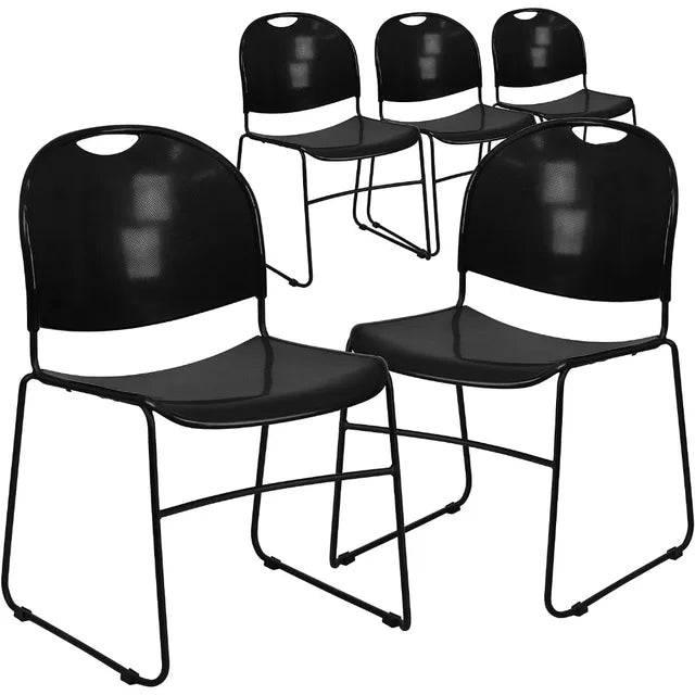 Hercules Series Premium Stacking Chairs Set of 5 - Ergonomic Lobby Seating for Events and Waiting Areas - Platinum-Level Office Chairs