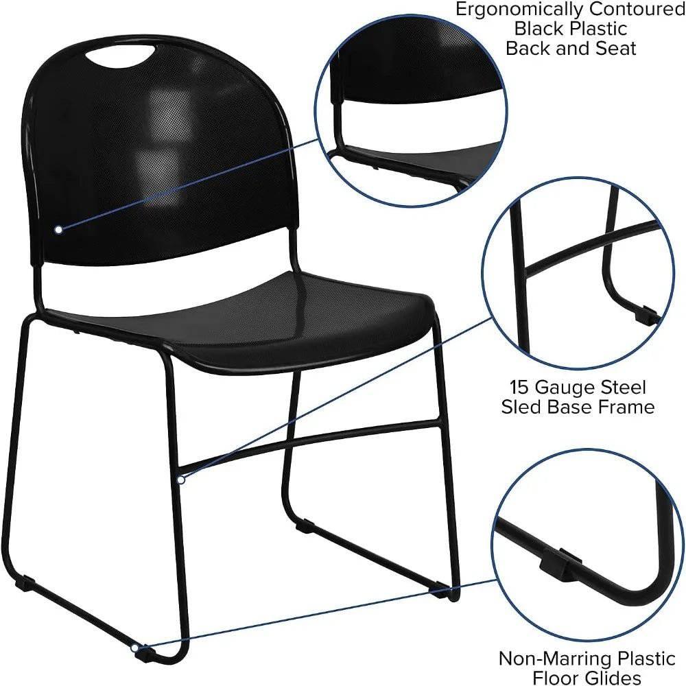 Hercules Series Premium Stacking Chairs Set of 5 - Ergonomic Lobby Seating for Events and Waiting Areas - Platinum-Level Office Chairs