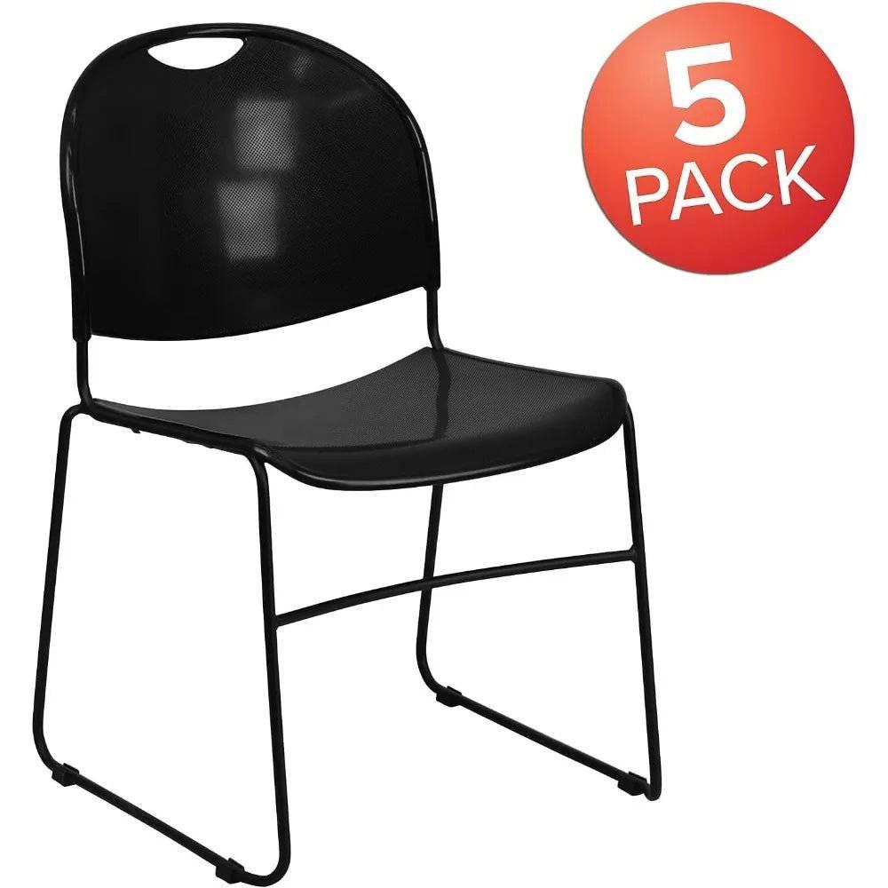 Hercules Series Premium Stacking Chairs Set of 5 - Ergonomic Lobby Seating for Events and Waiting Areas - Platinum-Level Office Chairs