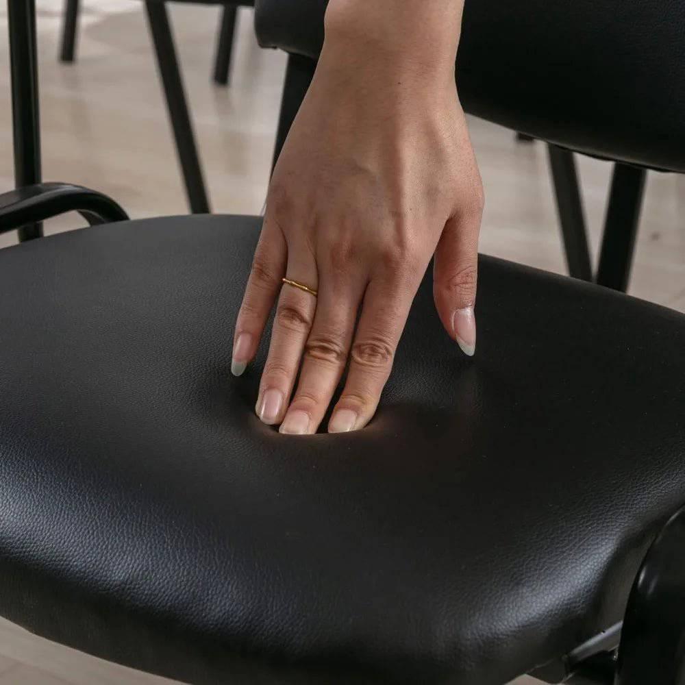 Ergonomic Black Stackable Conference Chairs Set of 20, PU Leather Reception Seating with Supportive Design - Platinum-Level Office Chairs