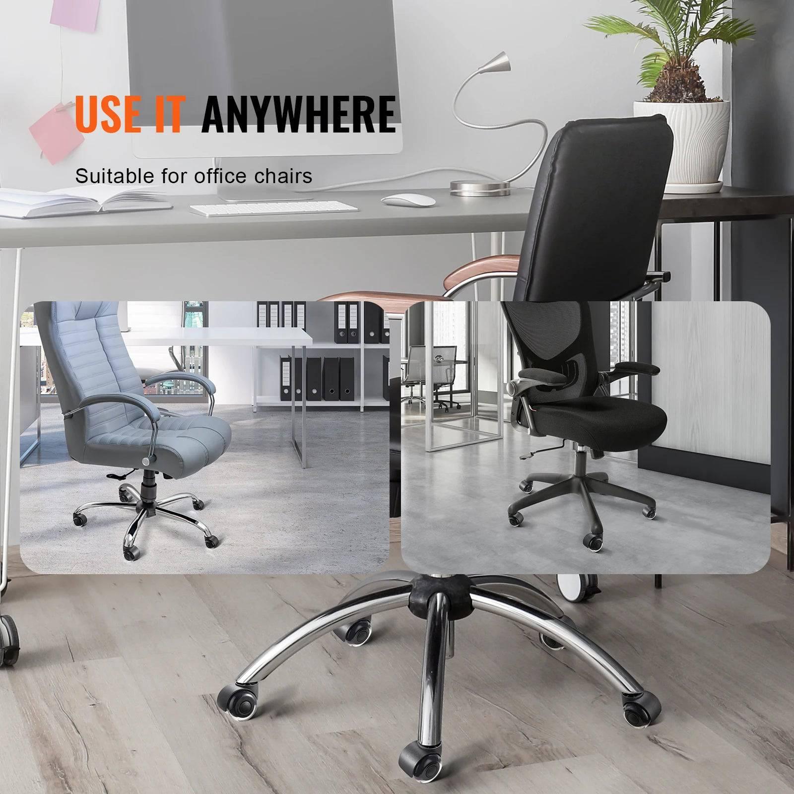 VEVOR Universal Office Chair Replacement Wheels - Set of 5 Dual Ball Bearing Casters for Hardwood and Carpeted Floors - Platinum-Level Office Chairs