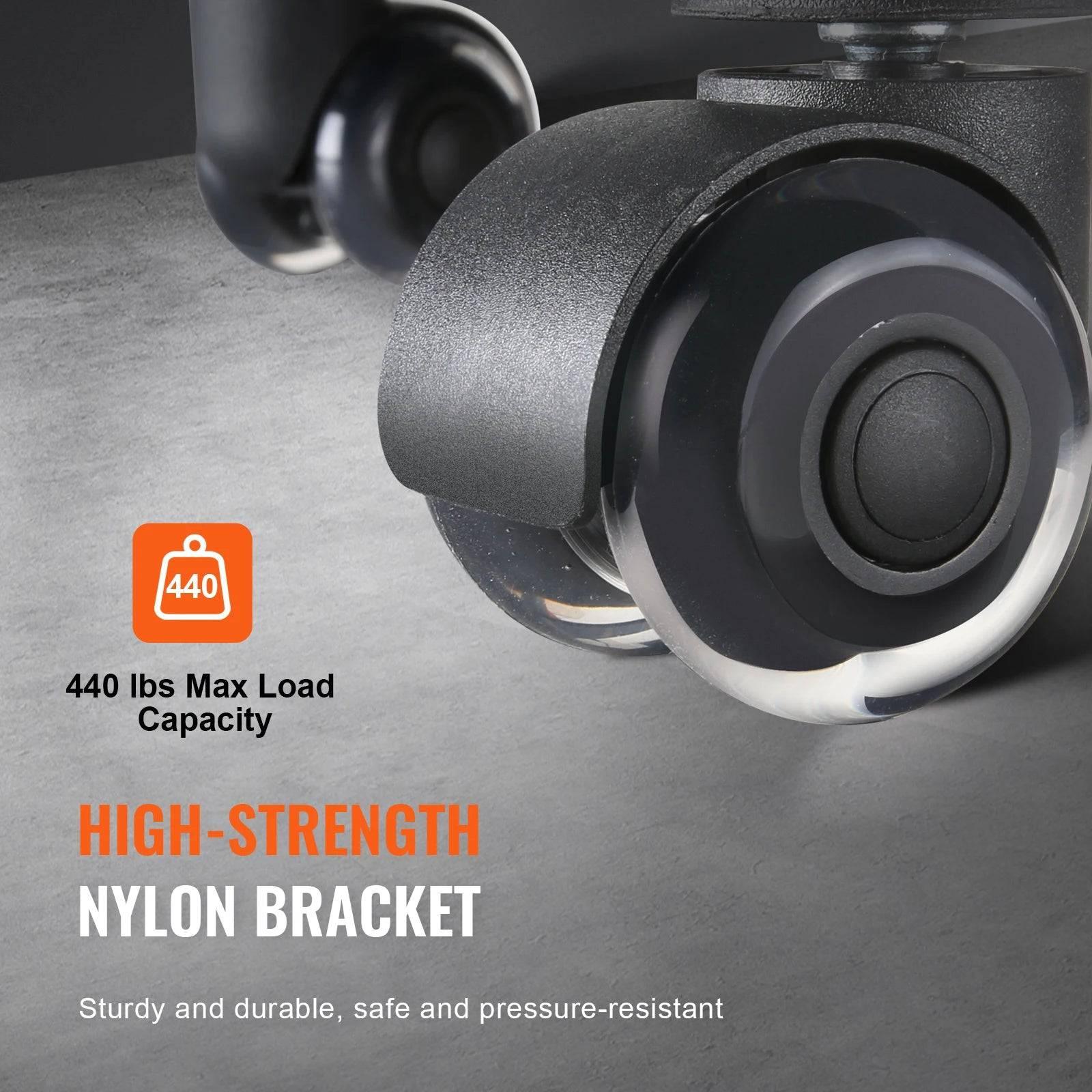 VEVOR Universal Office Chair Replacement Wheels - Set of 5 Dual Ball Bearing Casters for Hardwood and Carpeted Floors - Platinum-Level Office Chairs