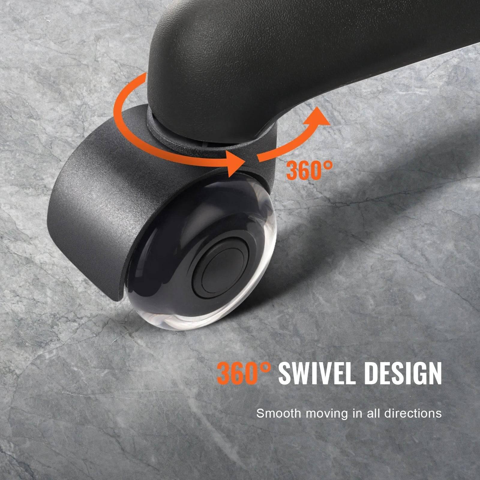 VEVOR Universal Office Chair Replacement Wheels - Set of 5 Dual Ball Bearing Casters for Hardwood and Carpeted Floors - Platinum-Level Office Chairs