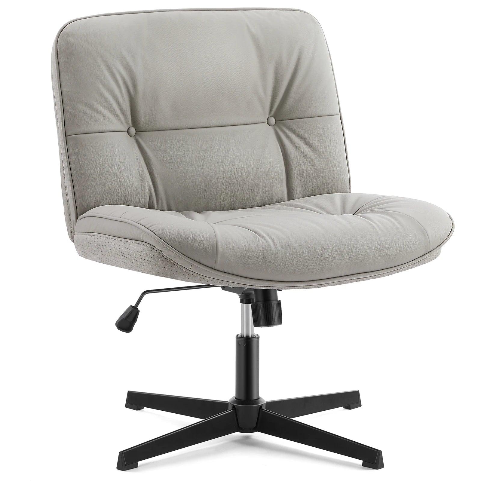 JHK PU Leather Cross Legged Office Chair Adjustable Swivel Desk Chair - Platinum-Level Office Chairs