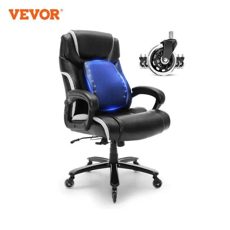 VEVOR High Back Office Chair with Adjustable Lumbar Support and Footrest - Heavy Duty PU Leather Design - Platinum-Level Office Chairs