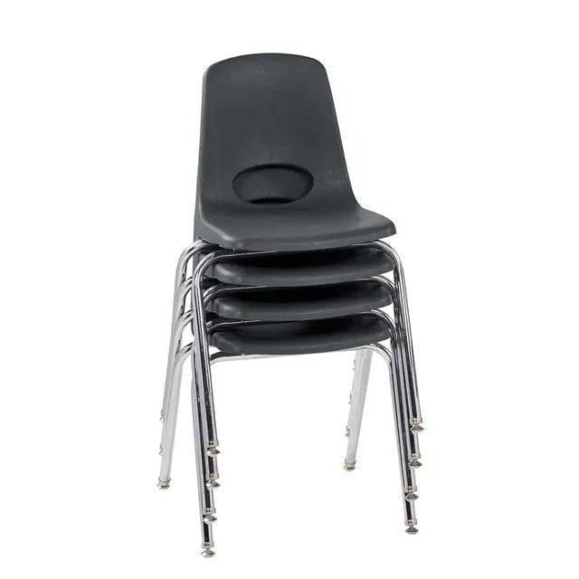 18-Inch Stackable Student Chair Set of 4 with Chromed Steel Legs and Self-Leveling Swivel Glides for Classroom and Home Learning - Platinum-Level Office Chairs