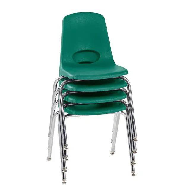 18-Inch Stackable Student Chair Set of 4 with Chromed Steel Legs and Self-Leveling Swivel Glides for Classroom and Home Learning - Platinum-Level Office Chairs
