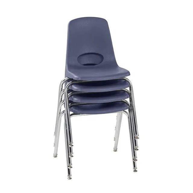 18-Inch Stackable Student Chair Set of 4 with Chromed Steel Legs and Self-Leveling Swivel Glides for Classroom and Home Learning - Platinum-Level Office Chairs