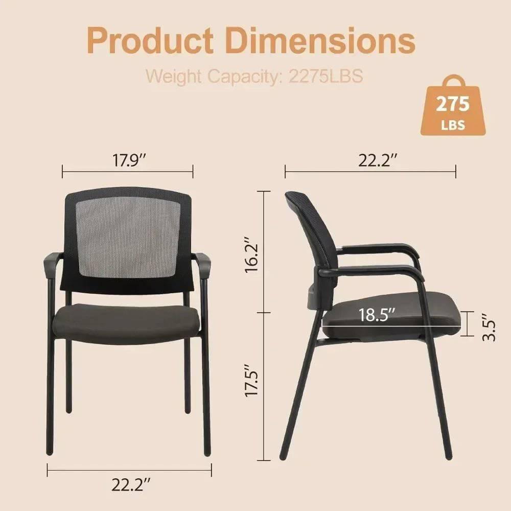 Ergonomic Stackable Guest Chair with Mesh Back and Cushioned Seat for Office Reception and Conference Rooms - Platinum-Level Office Chairs