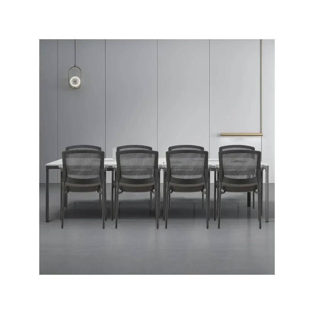 Ergonomic Stackable Guest Chair with Mesh Back and Cushioned Seat for Office Reception and Conference Rooms - Platinum-Level Office Chairs