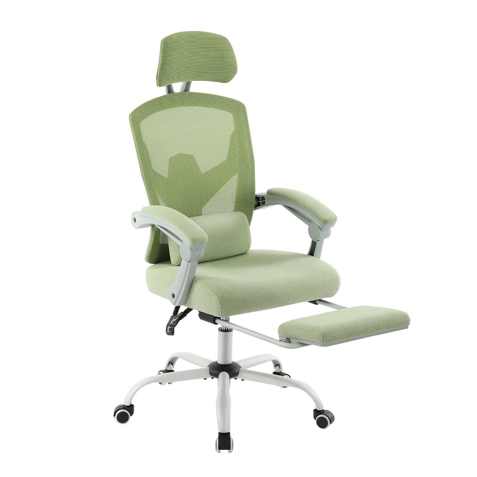 Ergonomic High Back Mesh Rocking Gaming Chair with Adjustable Lumbar Support and Retractable Footrest - Platinum-Level Office Chairs