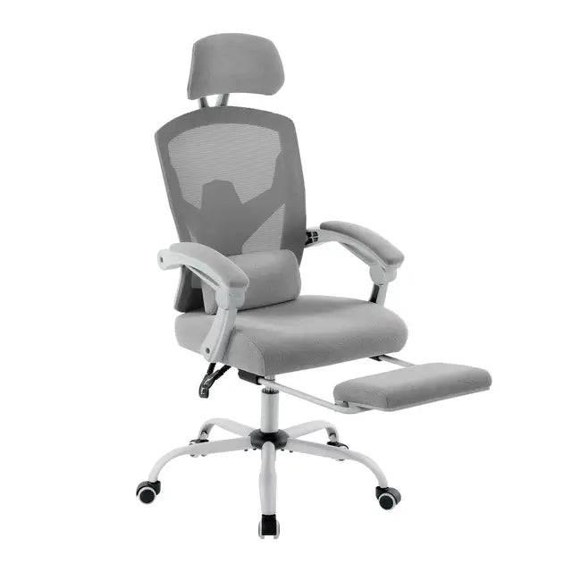 Ergonomic High Back Mesh Rocking Gaming Chair with Adjustable Lumbar Support and Retractable Footrest - Platinum-Level Office Chairs