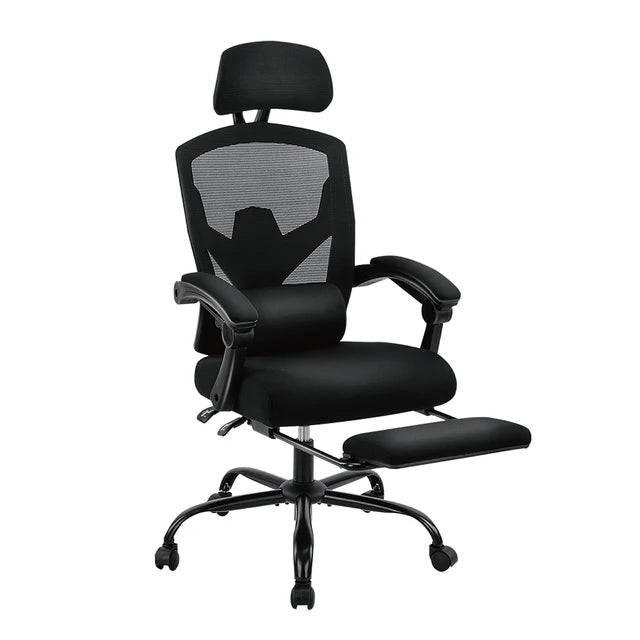 Ergonomic High Back Mesh Rocking Gaming Chair with Adjustable Lumbar Support and Retractable Footrest - Platinum-Level Office Chairs