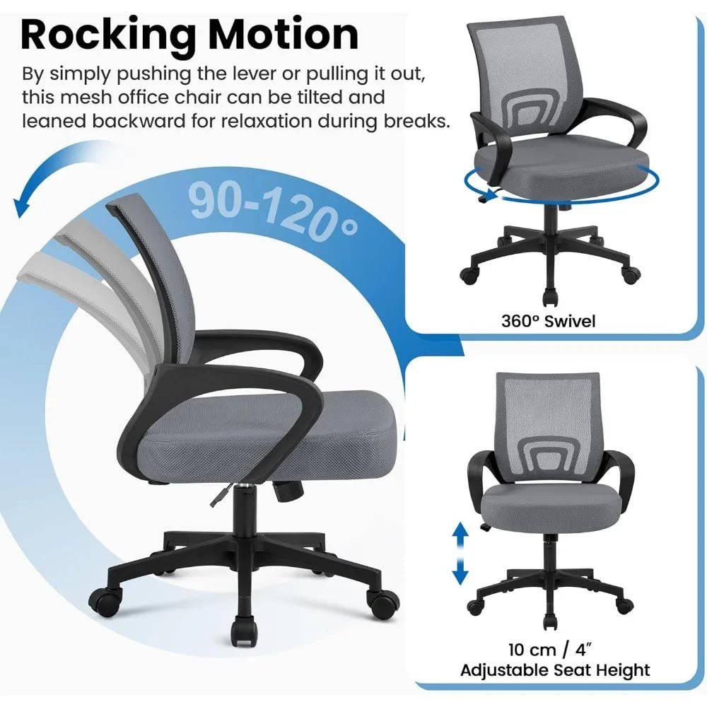 Ergonomic Mid Back Executive Office Chair with Lumbar Support and Rolling Wheels for Gaming and Computer Use - Platinum-Level Office Chairs