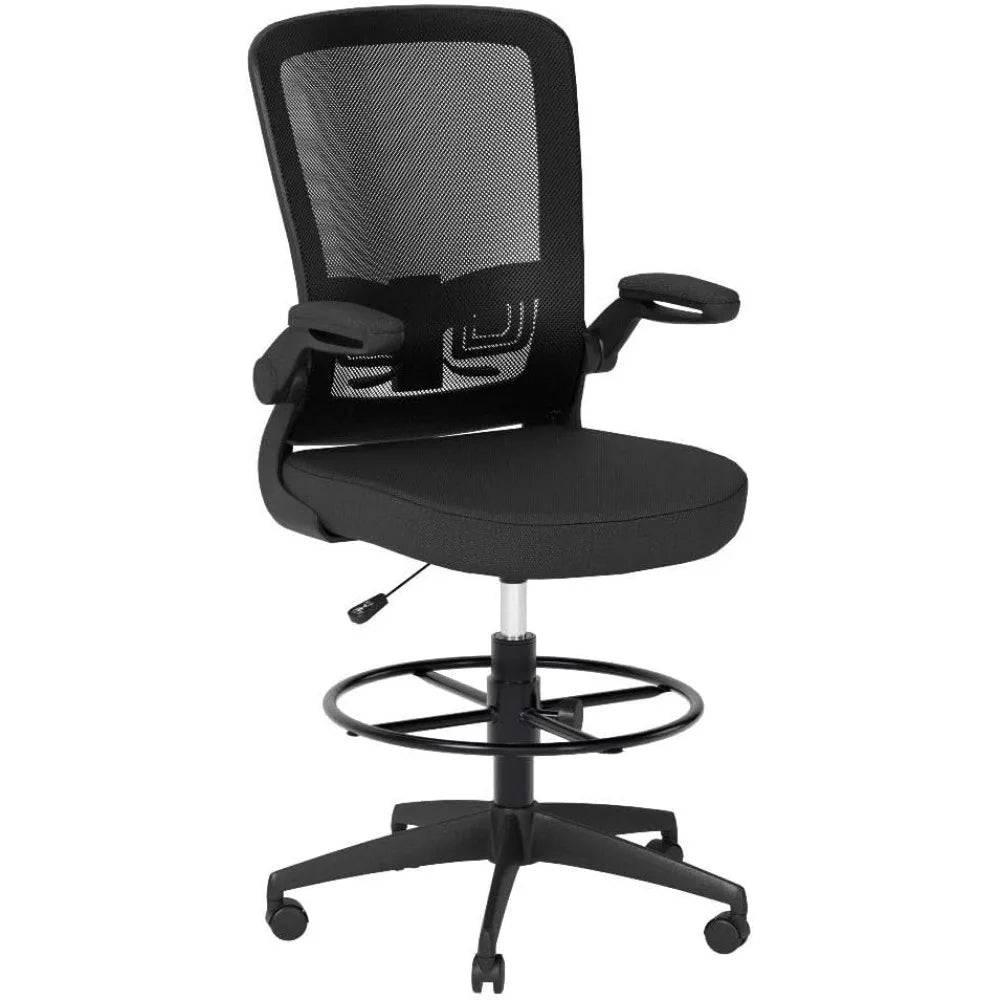 Ergonomic Tall Drafting Chair with Adjustable Features and Flip-up Armrests for Standing Desks - Platinum-Level Office Chairs