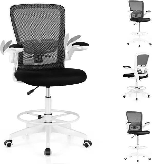 Ergonomic Tall Drafting Chair with Adjustable Features and Flip-up Armrests for Standing Desks - Platinum-Level Office Chairs