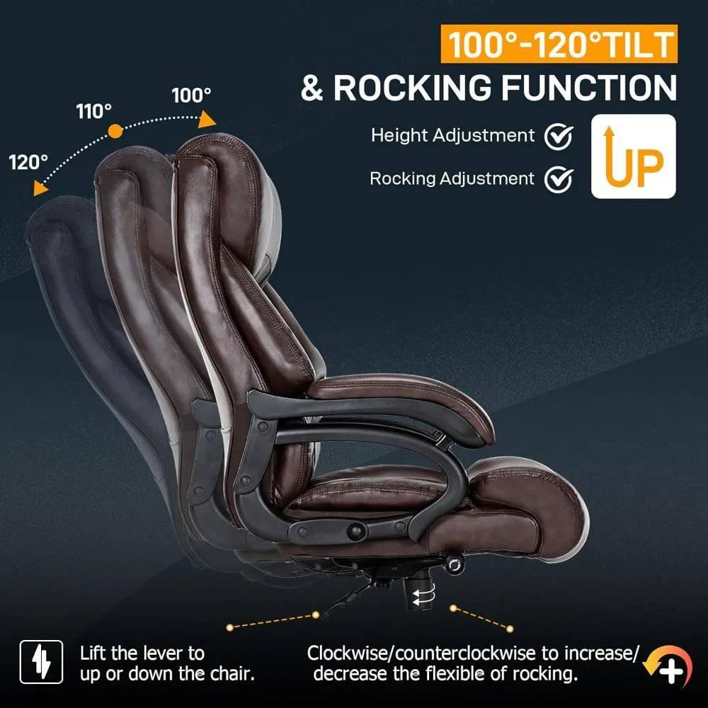Extra Wide Big and Tall Executive Office Chair for Heavy Individuals, 500LBS Capacity High Back Comfort - Platinum-Level Office Chairs