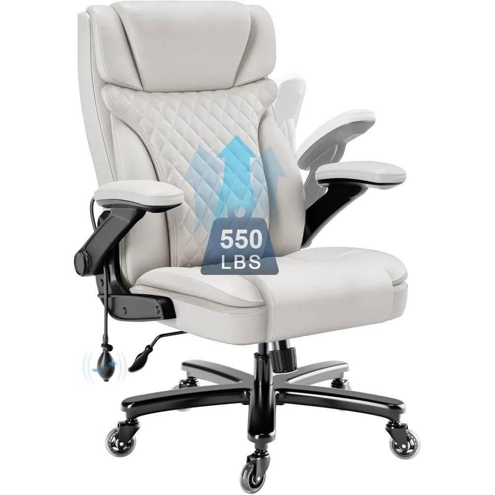 Heavy-Duty Ergonomic Office Chair for Big & Tall Individuals, 550LB Capacity, Adjustable Lumbar Support, High Back Design - Platinum-Level Office Chairs